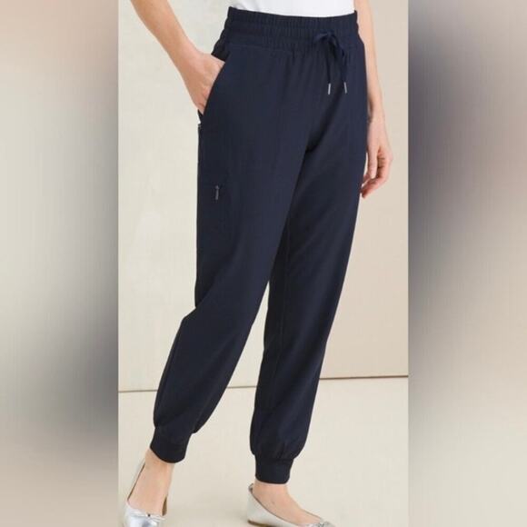 Chico's Pants - Chico’s Zenergy Woven Jogger Pant Imperial Blue Cargo Pockets Lightweight Casual